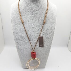 Boho Red Imitation Coral Pendant Necklace Minimalist J Jill Southwestern